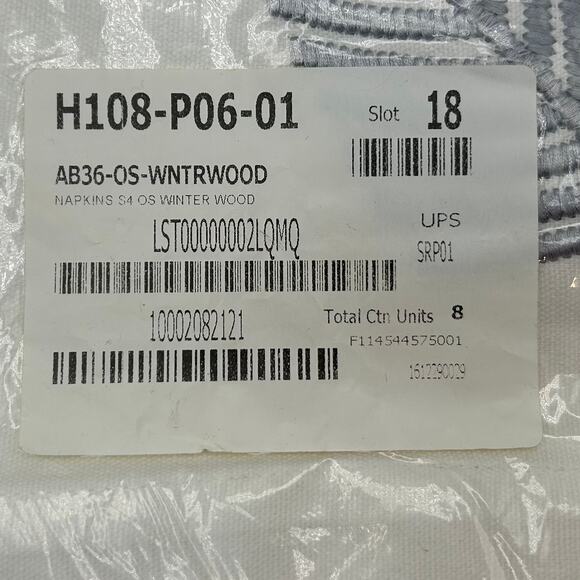 NEW 8 The Company Store Winter Wood Cloth Dinner Napkins 9"x9" 100% Cotton - Picture 3 of 5